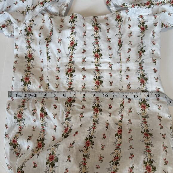 Reformation Lacey Dress Sz 12 White Floral Tie Back Smocked Spring Easter Bridal - Picture 15 of 16